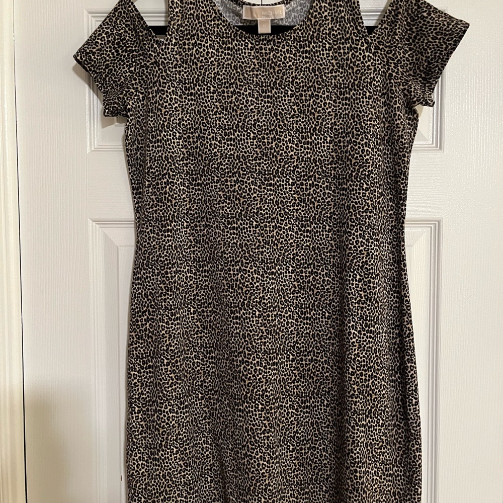 Michael Kors Black Cold Shoulder Sheath Mini Dress